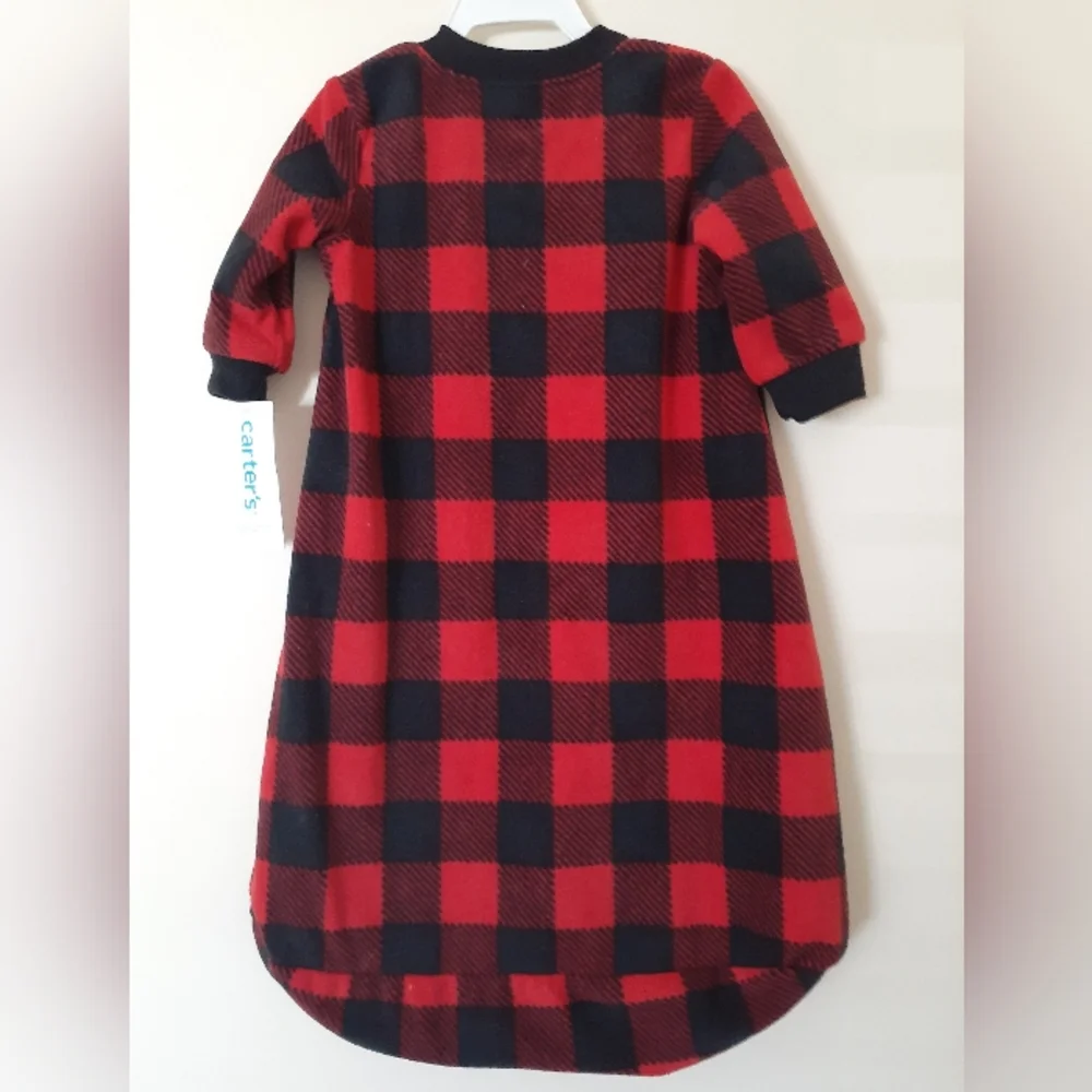 NWT CARTER'S FLEECE BABY SLEEPING SACK BAG BUFFALO PLAID